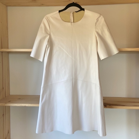 Zara Faux Leather Mod A-Line Mini Dress - Picture 1 of 3